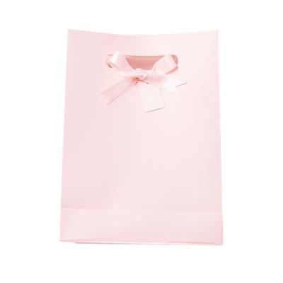 China ZL Fashion Design Recyclable Custom Wholesale Pink And Blue Wedding Valentine Day Packaging Foldable Paper Gift Bag With Ribbon Closure for sale