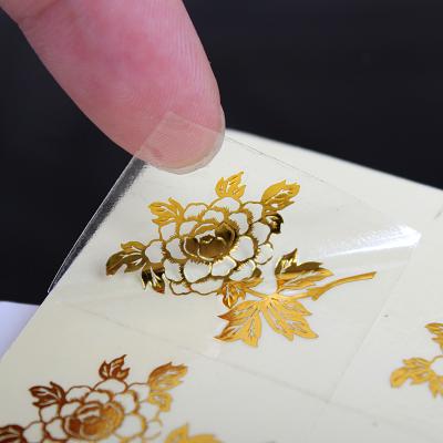 China ZL Anti-Counterfeiting Custom Luxury Transparent Sticker With Hot Stamping Logo for sale