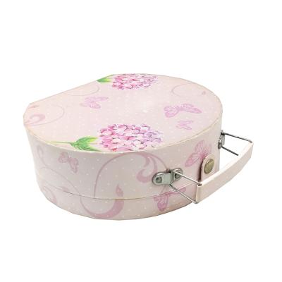 China ZL Recyclable Custom Pink Jewelry Wedding Gift Box Hard Cardboard Packaging Box With Metal Handle for sale