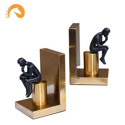 China Household decoration 2020 creative simple modern durable resin horse head thinker soft bookends for living room and study decorations for sale