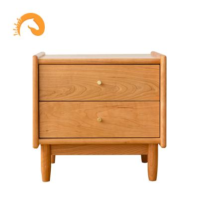 China 2019 Eco-friendly hot sale solid wood bedside table cabinet retro style furniture nightstands with drawers for sale