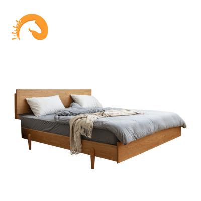 China Contemporary hot sale double bed factory price high quality luxury cherry wood solid wood beds for sale