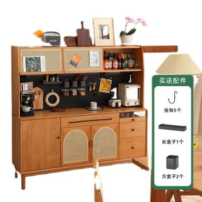 China Thailand Strong Nordic Solid Wood Modern Simple Table Side Cabinet Wine Cabinet Against Wall Cherry Wood Middle Coffee Cabinet for sale