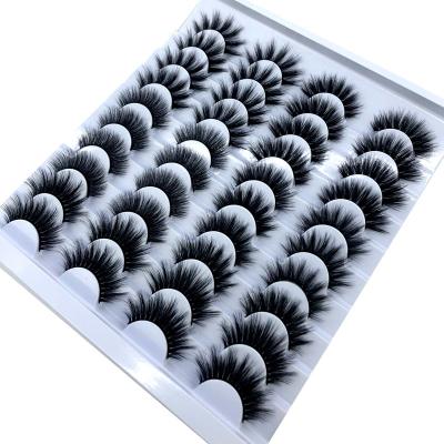 China 20 Pairs 3d Natural Synthetic False Eyelashes Natural Handmade Long Fluffy False Eyelashes for sale