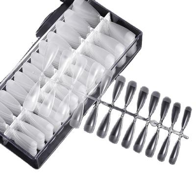 China Design Full/Half Cover Artificial False Nail Press On Long Clear Ballerina/Natural/White False Coffin Nails Nails Art Tips Manicure Tool for sale