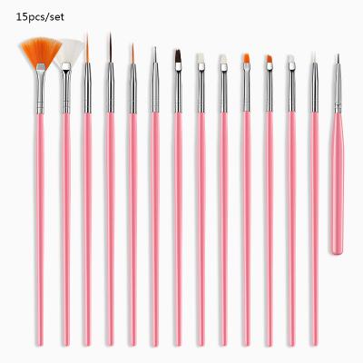 China Waterproof Artist Nylon Hair Paint Brush Set of 15 PCs for Fine Art Canvas Oil Painting Paint Brush Set for sale