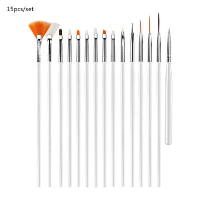 China New Waterproof Nylon Artist Paint Brush Set of 15 PCs Hair for Artwork Canvas Oil Painting Paint Brush Set for sale