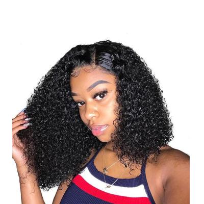 China 4X4 Barely Shedding Thick Smooth Soft Lace Front Bob Wig Afro Kinky Curly Curly Closure Wigs For Women Brazilian Jerry Curly Human Hair Wigs for sale