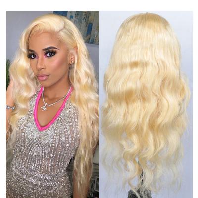 China Body Wave 13x6 HD Transparent Lace Front Wig Body 613 Honey Blonde Lace Frontal Wig Wave Hair Wigs Pre Plucked Remy Hair For Women for sale