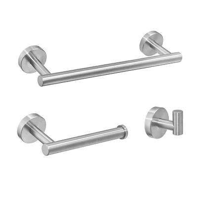 China Fashion Hardware Set Towel Hook Towel Rack Toilet Paper Holder Tower Stainless Steel Wall Mount Bathroom Towel Rack Set for sale