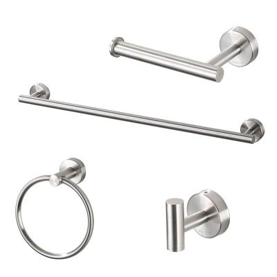 China Sustainable 4 Piece Silver Shower Hardware Bathroom Accessory Luxury Bath Set for sale