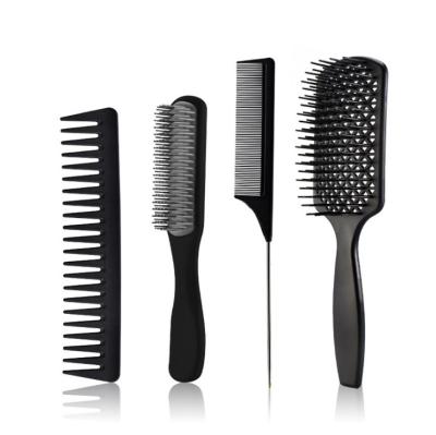 China New 4pcs/set Salon Hairdressing Tail Comb Anti Carbon Static Comb Hair Styling Brush Comb Set for sale