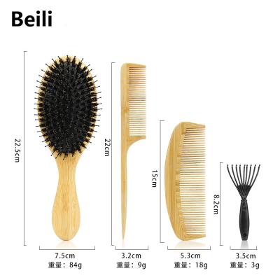 China Wholesale Rat Tooth Brush Tail Wide Comb Natural Professinal Hair Salon Palette Hair Brush Comb Set for sale