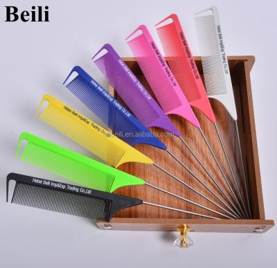 China Common Salon Comb Departure Parting Comb Carbon Rat Tail Private Label Anti-Static Carbon Comb for sale