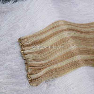 China Wholesale Silky Straight Wave New Weft Full Thick End Can Be Cuticle Cut Aligned Virgin Hair Russian Flat Hair Weft Extensions for sale