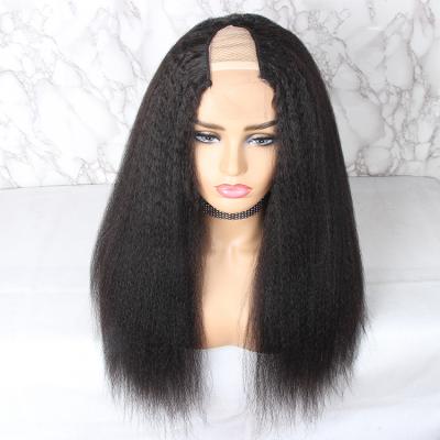 China Wholesale Glueless Silky Straight Wave No Skip Kinky Curly No Lace Brazilian Hair V Shape Wig No Glue U Part Thin Wigs for sale