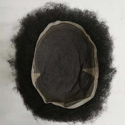 China 100% Human Hair Afro Wigs Mens Hair Wig Full Lace Natural Curly Afro Hair Replacement Hairpiece Hairpiece For Men for sale