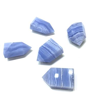 China Natural High Quality Light Blue Agate Crystal Tower For Home China Lace Decoration for sale