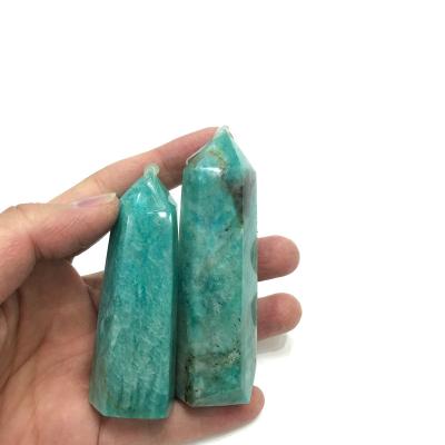 China Wholesale Natural High Quality Light Blue Green Amazonite Crystal Tower For Home Decoration from China for sale