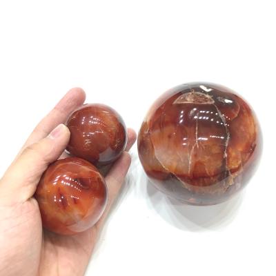 China Wholesale Natural High Quality Carnelian Red Agate Crystal Sphere For Home Decoration From China for sale