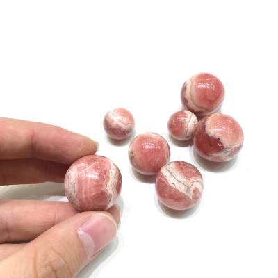 China High Quality Natural Pink White Rhodochrosite Crystal Sphere For Decoration Bracelet From China for sale