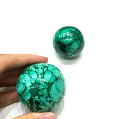 China New China Natural Healing Grades Green Malachite Crystal Sphere Ball For Home Decoration Pendant for sale