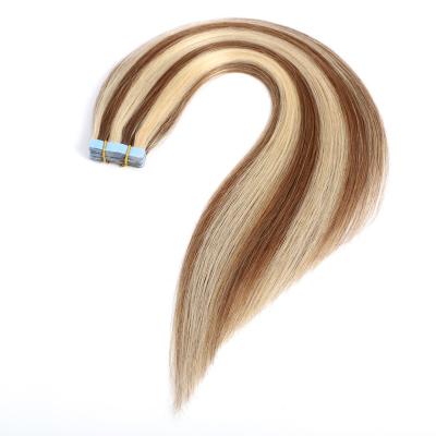 China Silky Straight Wave Tape In Human Blonde Ombre Extensions,Cheap Tape In Extensiones De Cabello,Tape Hair Extensions Hair Manufacturers In USA for sale