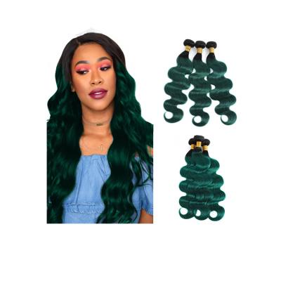 China Silky Straight Wave Best Quality Brazilian Ombre Green 10A Cuticle Aligned Body Wave Raw Wave Hair Wholesale 100% Brazilian Virgin Hair Bundles for sale