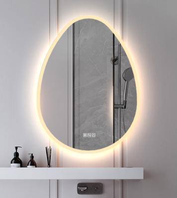 China Hotel Living Room Irregular Shape Wall Art Decor Waterproof Led Bathroom Lighted Vanity Mirror for sale