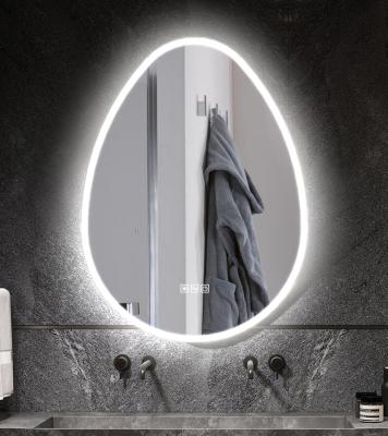 China Home Hotel Wall Art Decoration Irregular Shape Smart Bright High End Bathroom Led Vanity Mirror for sale