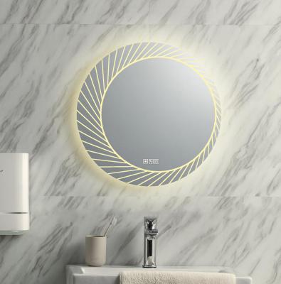 China Luminous New Design Illuminated Lead Bath Vanity Mirror Anti Fog Waterproof Smart Bathroom Mirror for sale