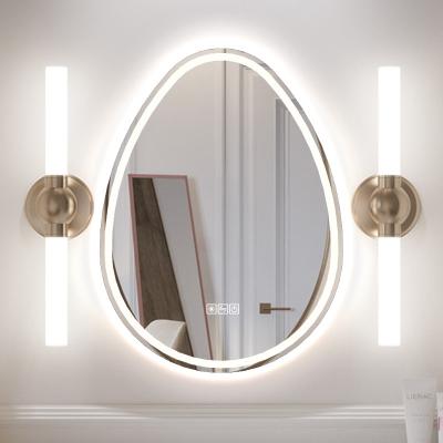 China Water Proof Hanging Wall China Manufacturer Art Decor Smart Bathroom Led Lights Irregular Mirror for sale