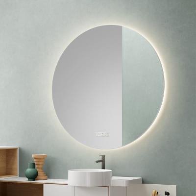 China Illuminated Furniture Round Shape Farmeless Multi Color Adjustable Lights Led Bathroom Mirror for sale