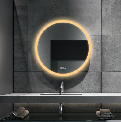 China Bright High Quality Round Decoration Hanging Illuminated Led Light Bathroom Mirror With Smart Touch Switch for sale