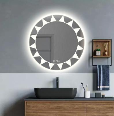 China Farmeless Home Wall Mounted Round Bright Silver Hotel Bathroom Led Light Cosmetic Mirror for sale