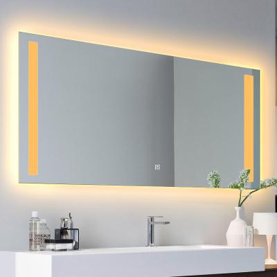 China New Bright Freed Up Square Shape Wall Mounted Frameless Led Vanity Bathroom Mirror For Home Hotel for sale