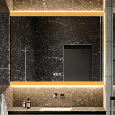 China Elegant Style Smart Lighted Modern Wall Mounted Makeup Mirror Bathroom Led Vanity Mirror With Lights for sale