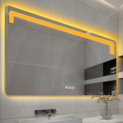 China Illuminated Mirror Bath Anti Fog Rectangle Shape Silver Waterproof Anti Fog Led Bathroom Mirror for sale