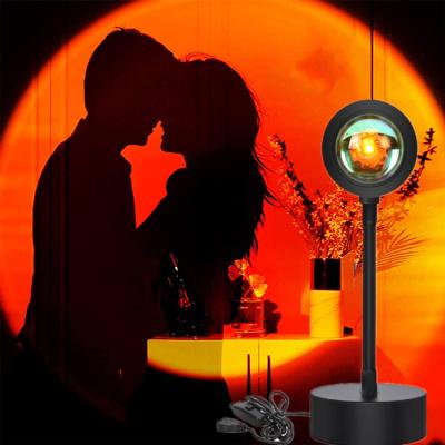 China Modern Sunset Rainbow LED Light 360 Degree Angle RGB Touch Control Adjustable Table Lamp for Kids Projector Night Light for sale