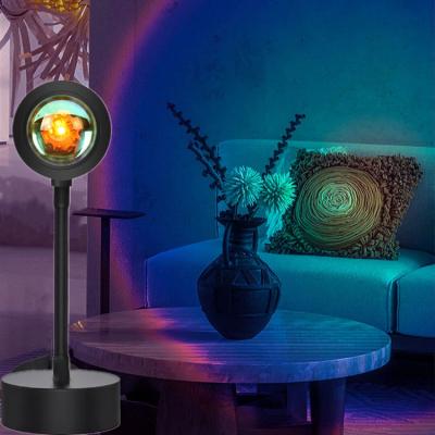 China Modern Sunset Projector Lamp Rainbow Atmosphere Led Night Light For Home Bedroom USB Charging Projection Lamp For Room Decor for sale