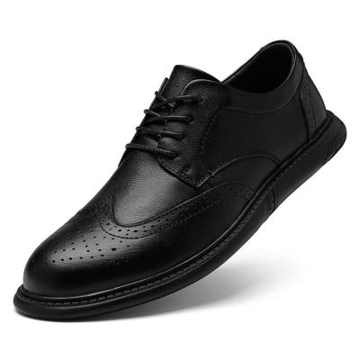 China Genuine Leather Derby Dress Shoes Flat Walking 2022 Original Popular Top Fashion Men's Formal Daily Casual Cowhide Shoes for sale