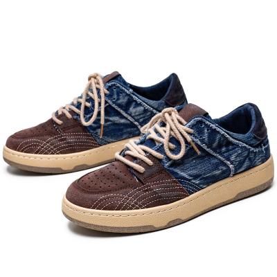 China Cushioning Basketball Shoes Breathable Men Casual Shoes Fashion Denim Blue Canvas Tops Trend Sneakers OEM Factory for sale