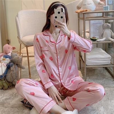 China Wholesale QUICK DRY women's pajamas sets wholesale silk satin 2 piece terno korean pajamas sleepwear pajamas for sale