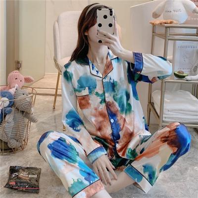 China 2021 High Quality QUICK DRY Flower Pajamas Leisure Wear Women Shirt Pajamas For Women Long Sleeve for sale