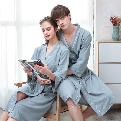 China Wholesale Cotton QUICK DRY Breathable Bathrobes Wholesale Hotel Waffle Luxury Bathrobe for sale