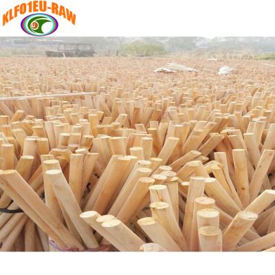 China Round End Flat Eucalyptus Raw Wooden Sticks With Both End Flat Cut 127*2.2~2.3cm For Wooden Broom Fence Broom Gardening Sticks for sale