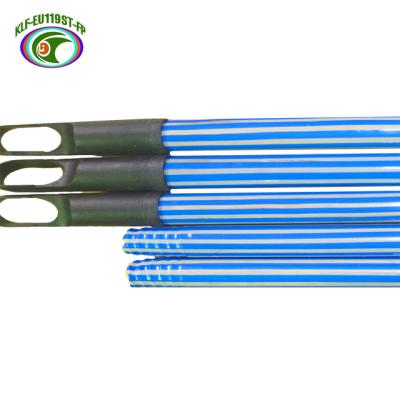 China High Quality Dome / Flat Cut / Solid Color Multiple Caps 120*2.2 cm Ribbed Stripe PVC Coated Wood Plastic Metal Wire Broom Broom Brush Stick Handle for sale