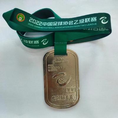 China Wholesale Europe Manufacture Gold Silver White Medals Football Soccer Medals Sports Metal With Ribbon for sale