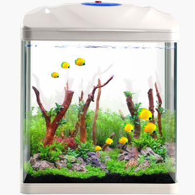 China Goldfish Tank Tortoise Aquarium Sunsun Fish Tank Ecological Stocked Hour Aquarium Creative Nano Tank Small Fish Tank for sale