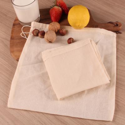 China food & Beverage Factory BOSI Grade 90 12inch x 12inch Gauze Bag 100% Food Straining Cloth Bags Cotton Mesh Filter Bags With Drawstring for sale